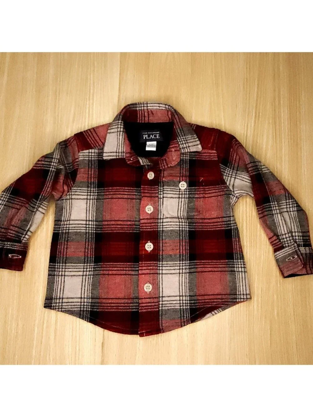 The Children's Place Toddler Boys Red Plaid Soft Shacket 12-18 Months